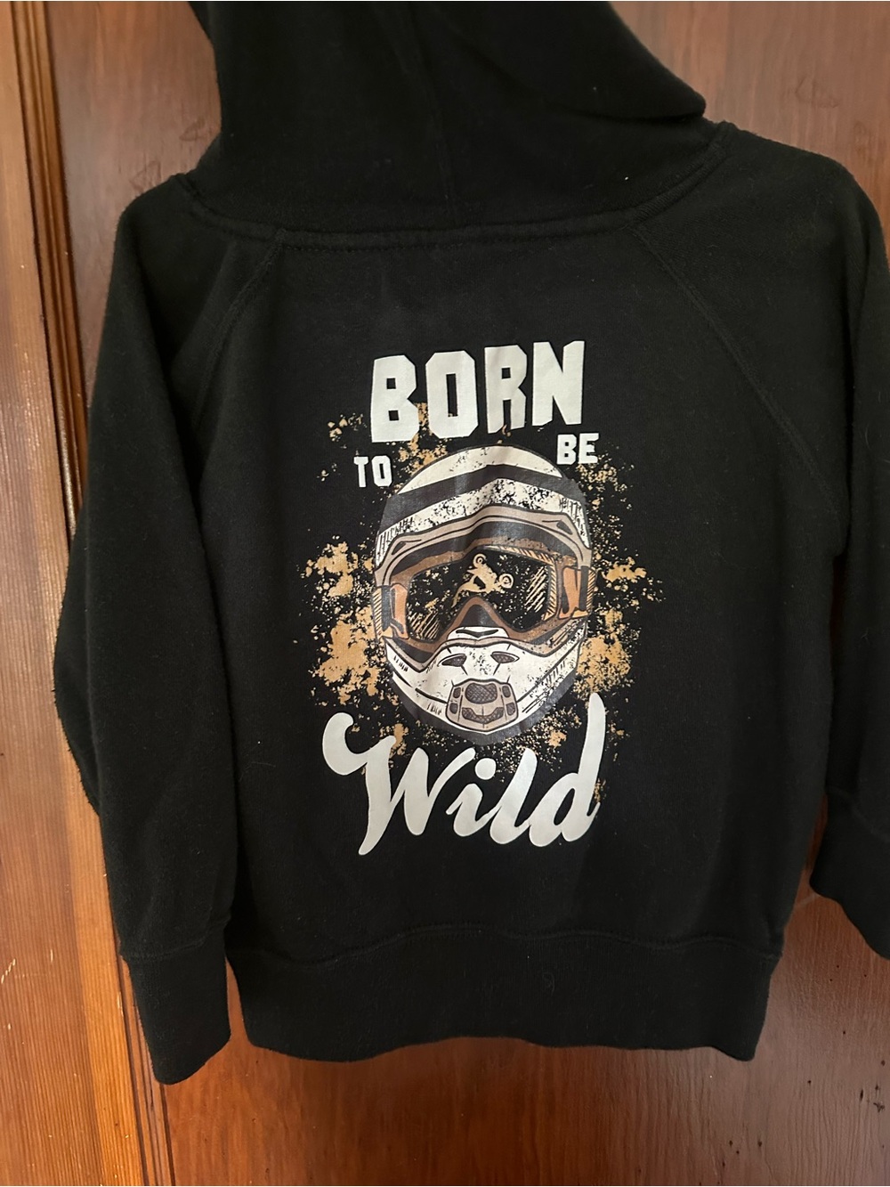 Black 'Born to Be Wild' Graphic Hoodie Sweatshirt